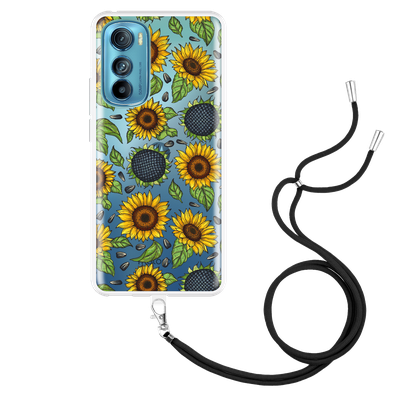 Cazy Hoesje met Koord geschikt voor Motorola Edge 30 - Sunflowers