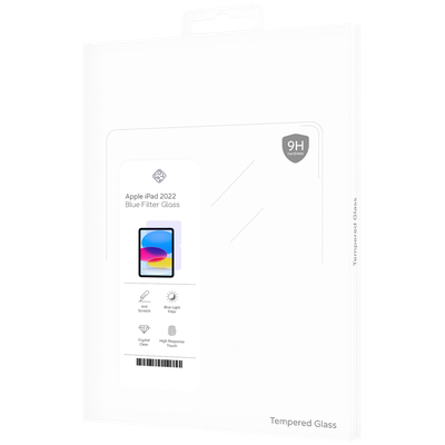 Cazy Tempered Glass Screen Protector geschikt voor iPad 2022 (10th Gen) - Blue Filter