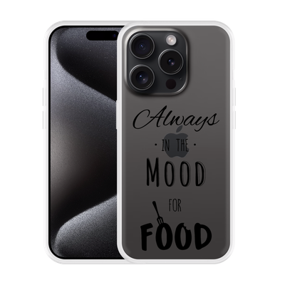 Cazy Hoesje geschikt voor iPhone 15 Pro Max Mood for Food Black