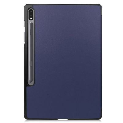 Cazy Hoes geschikt voor Samsung Galaxy Tab S8 Ultra - TriFold Tablet Smart Cover - Blauw