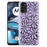 Hoesje geschikt voor Motorola Moto G22 Abstracte Paarse Bloemen