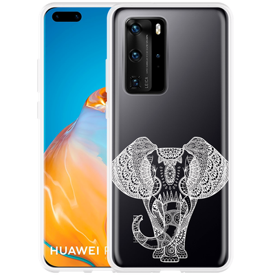 Cazy Hoesje geschikt voor Huawei P40 Pro - Mandala Elephant