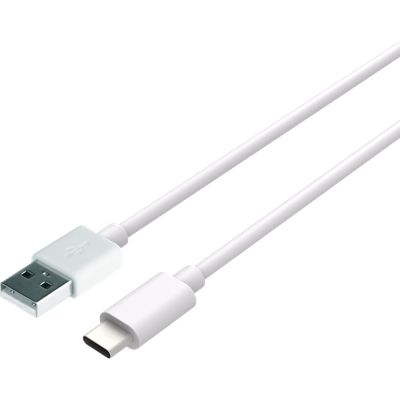 Cazy USB naar USB-C Kabel - 20cm - Wit - 2 stuks