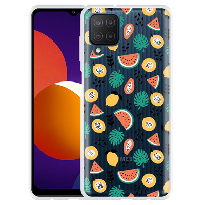 Cazy Hoesje geschikt voor Samsung Galaxy M12 - Tropical Fruit
