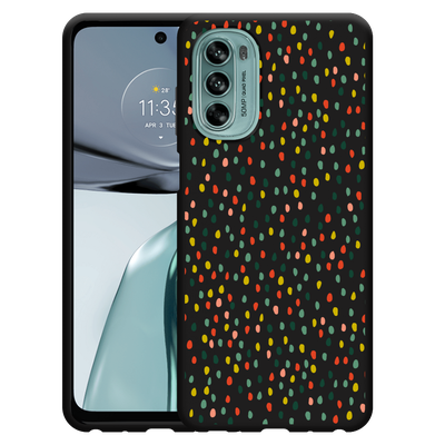 Cazy Hoesje Zwart geschikt voor Motorola Moto G62 5G - Happy Dots
