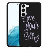 Hoesje Zwart geschikt voor Samsung Galaxy S22+ Love Yourself