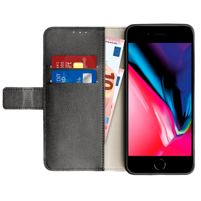 Cazy Wallet Classic Hoesje geschikt voor iPhone 7/8/SE 2020/2022 - Zwart