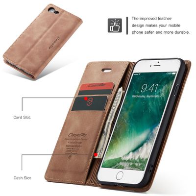 CASEME Apple iPhone 7/8/SE 2020/2022 Retro Wallet Case - Brown