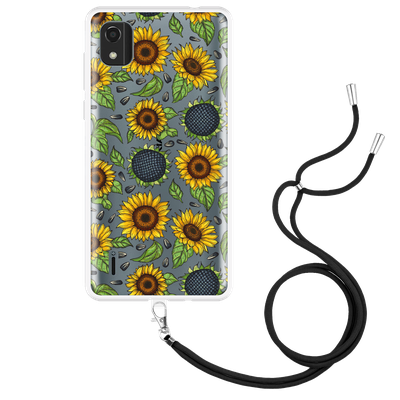 Cazy Hoesje met Koord geschikt voor Nokia C2 2nd Edition - Sunflowers