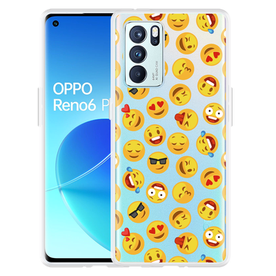 Cazy Hoesje geschikt voor Oppo Reno6 Pro 5G - Emoji
