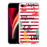 Hoesje geschikt voor iPhone SE 2020 - Tropical Flamingo
