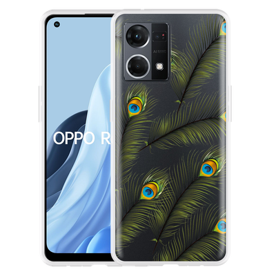 Cazy Hoesje geschikt voor Oppo Reno 7 - Feathers