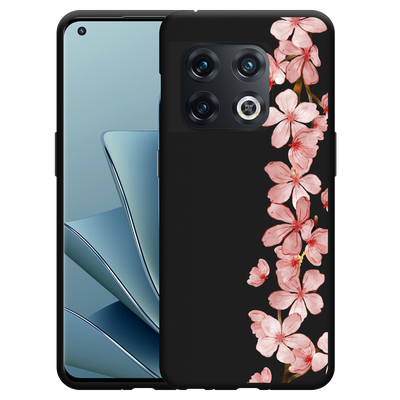 Cazy Hoesje Zwart geschikt voor OnePlus 10 Pro - Flower Branch