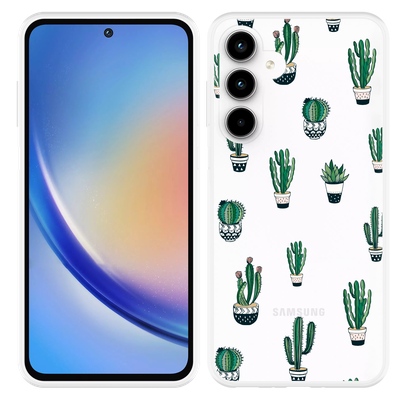 Cazy Hoesje geschikt voor Samsung Galaxy A35 Green Cactus