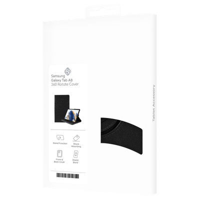 Cazy 360 Graden Roterende Hoes geschikt voor Samsung Galaxy Tab A8 - Zwart