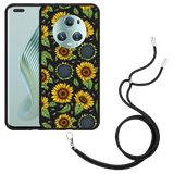 Hoesje met koord Zwart geschikt voor Honor Magic5 Pro Sunflowers