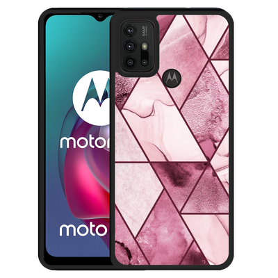 Cazy Hardcase hoesje geschikt voor Motorola Moto G10 - Roze Marmer Mix