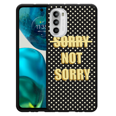 Cazy Hoesje Zwart geschikt voor Motorola Moto G52 - Sorry not Sorry