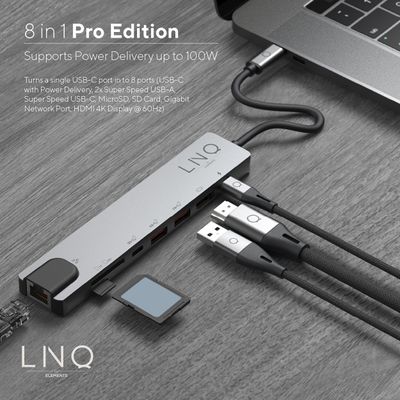 LINQ Connects 8in1 Pro USB-C Multiport Hub - LQ48010