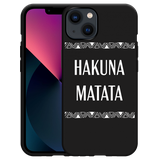 Hoesje Zwart geschikt voor iPhone 13 - Hakuna Matata white