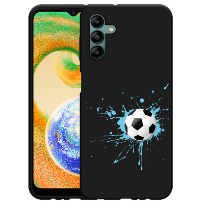 Cazy Hoesje Zwart geschikt voor Samsung Galaxy A04s - Soccer Ball