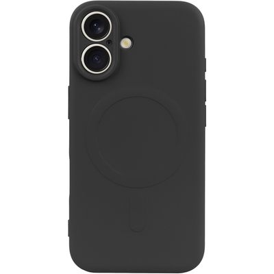 Cazy Soft Color TPU Hoesje geschikt voor iPhone 16 - met Magnetische Ring - geschikt voor Magsafe - Zwart