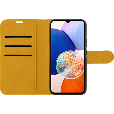 Cazy Uitneembare 2-in-1 Bookcase geschikt voor Samsung Galaxy A14 - Magnetische Backcover - Hoesje met Pasjeshouder - Geel