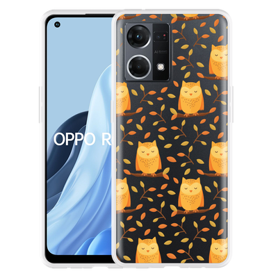 Cazy Hoesje geschikt voor Oppo Reno 7 - Cute Owls