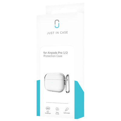 Just in Case Apple AirPods Pro 1/2 - Soft TPU Case with hook - Clear