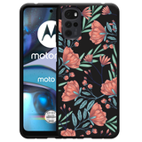 Hoesje Zwart geschikt voor Motorola Moto G22 - Poppy Roses