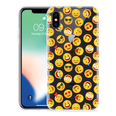 Cazy Hoesje geschikt voor iPhone X - Emoji