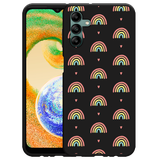 Hoesje Zwart geschikt voor Samsung Galaxy A04s - Regenboog Patroon