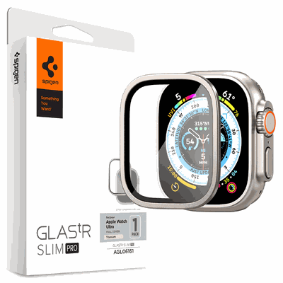 Spigen Screenprotector geschikt voor Apple Watch Ultra 1/2 49mm - Full Cover Glas - Titanium