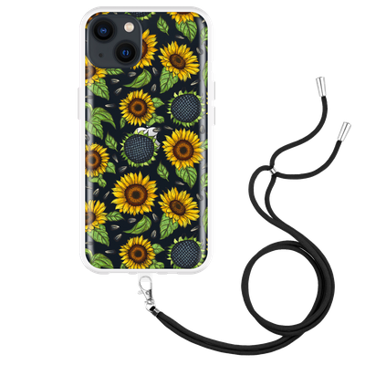 Cazy Hoesje met Koord geschikt voor iPhone 13 - Sunflowers