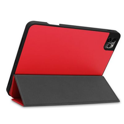 Cazy TriFold Hoes met Penhouder geschikt voor iPad Pro 12.9 2020 (4th Gen) - Rood