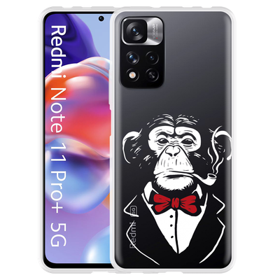 Cazy Hoesje geschikt voor Xiaomi Redmi Note 11 Pro+ - Smoking Chimp