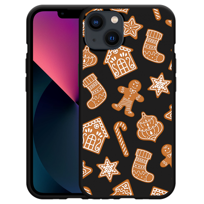 Cazy Hoesje Zwart geschikt voor iPhone 13 - Christmas Cookies