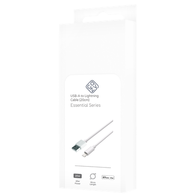 Cazy USB-A naar Lightning Kabel - MFI gecertificeerd - 20cm - Wit