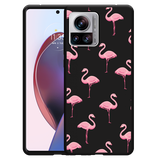 Hoesje Zwart geschikt voor Motorola Edge 30 Ultra - Flamingo
