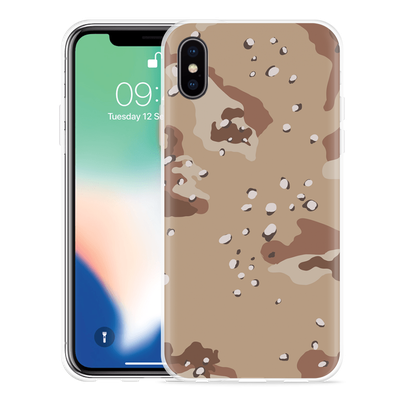 Cazy Hoesje geschikt voor iPhone Xs - Camouflage Desert
