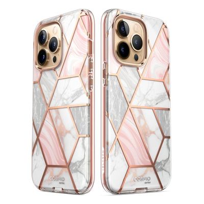 Hoesje geschikt voor iPhone 14 Pro - Supcase Cosmo Case - Roze Marmer