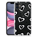 Hoesje geschikt voor iPhone 11 - Watercolor Hearts