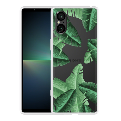 Cazy Hoesje geschikt voor Sony Xperia 5 V Palm Leaves