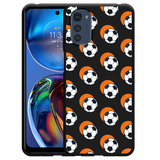 Cazy Hoesje Zwart geschikt voor Motorola Moto E32 - Soccer Ball Orange