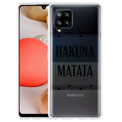 Cazy Hoesje geschikt voor Samsung Galaxy A42 - Hakuna Matata black