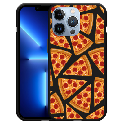 Cazy Hoesje Zwart geschikt voor iPhone 13 Pro - Pizza Party