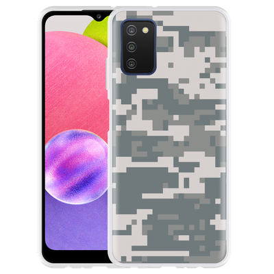 Cazy Hoesje geschikt voor Samsung Galaxy A03s - Camouflage Digi