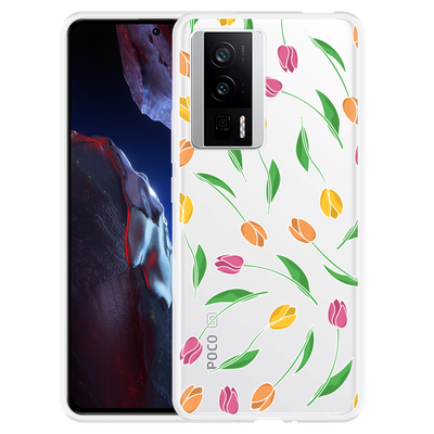 Cazy Hoesje geschikt voor Poco F5 Pro Tulpen