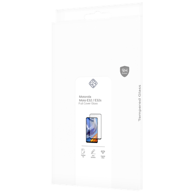 Cazy Full Cover Glass Screen Protector geschikt voor Motorola Moto E32/E32s - Zwart