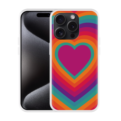 Cazy Hoesje geschikt voor iPhone 15 Pro Max Retro Hart